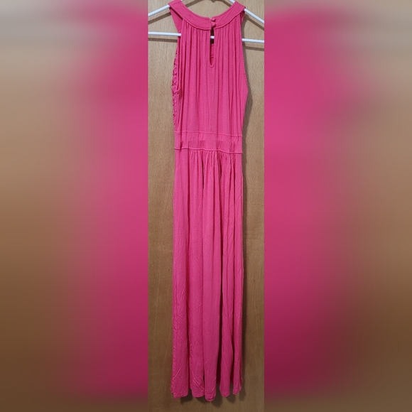 Calvin Klein Pink Halter Maxi Dress with Side Pockets and Lace Top Size 2 - Picture 10 of 10